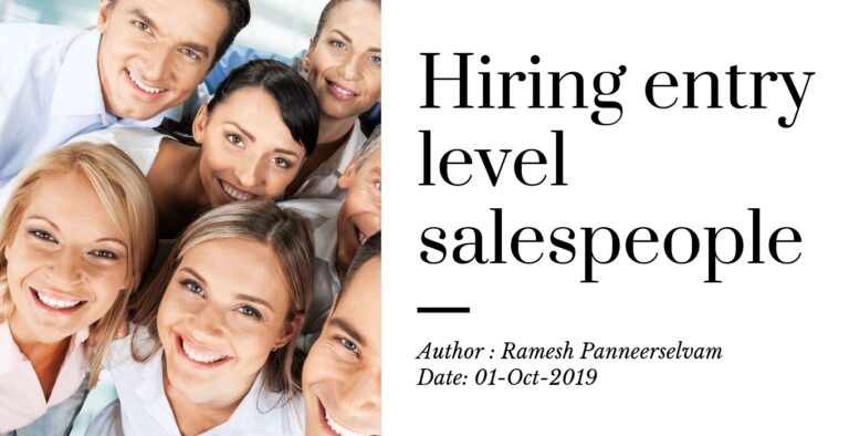 Hiring Entry Level Salespeople